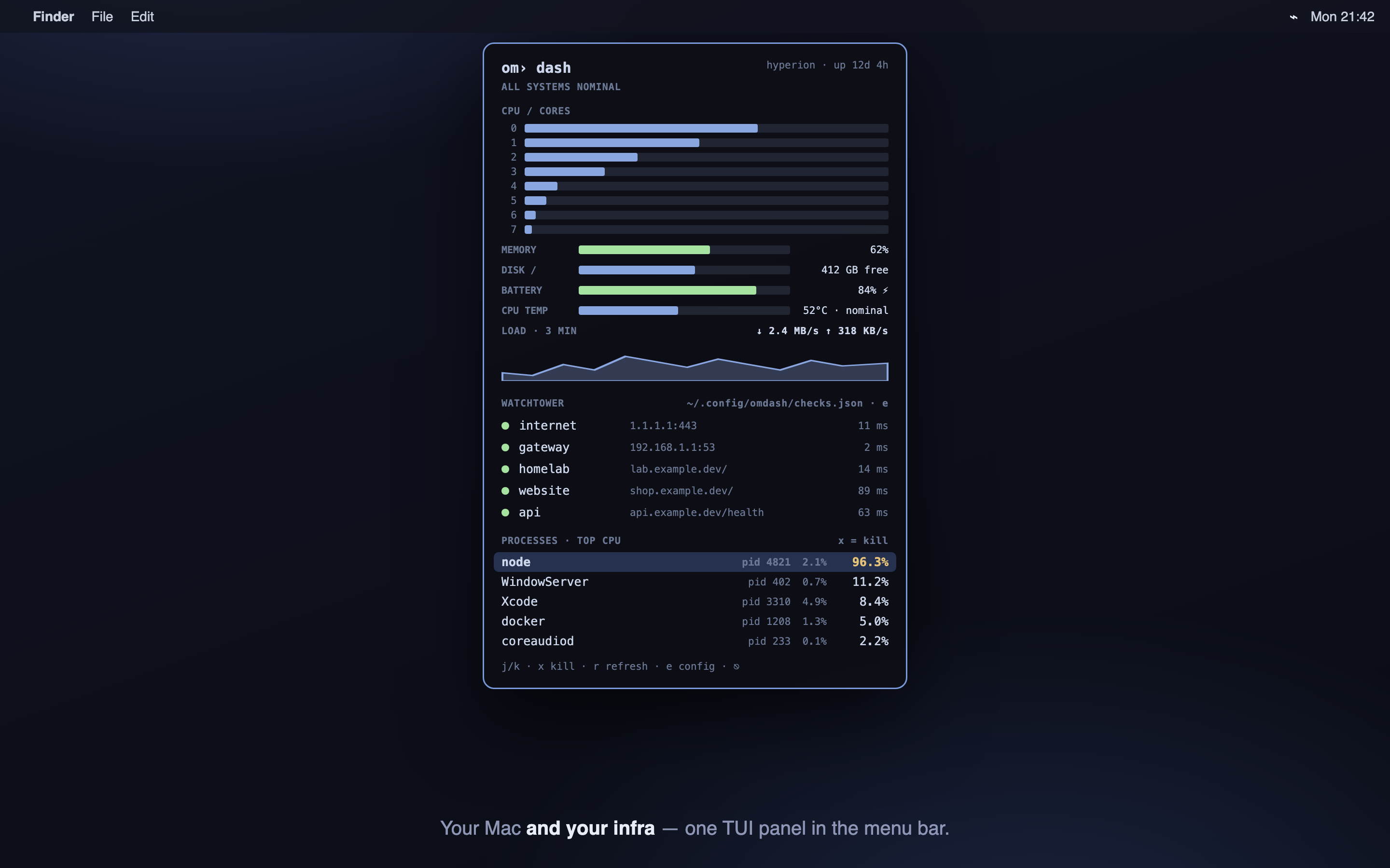 OmDash panel